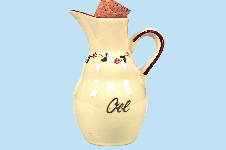 Krüge, Essig, Öl, Sauciere